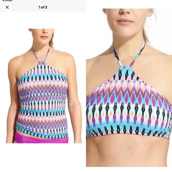 Athleta Boscabell Ikat Not So String Bikini Bottom Tankini 3 Piece Set XL Large - Picture 1 of 16